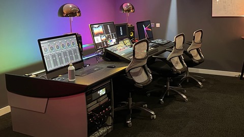 Close-up of That Lot studio control desk